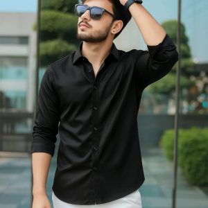 Black Spandex Fabrics Shirt