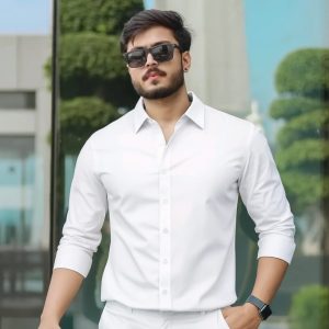 White Spandex Fabrics Shirt