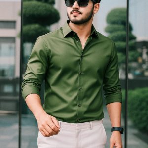 Olive Spandex Fabrics Shirt