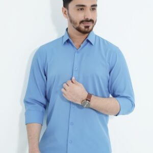 Sky blue Spandex Fabrics Shirt